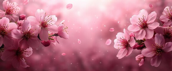 Fototapeta premium Beautiful Pink Cherry Blossoms In Springtime