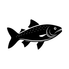 Fish silhouette on white background