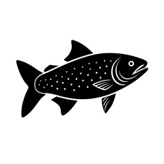 Fish silhouette on white background