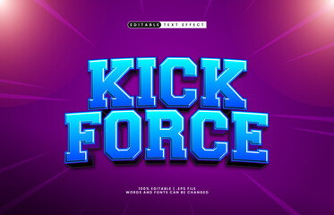 kick force editable text effect with a kick and goal text style