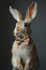 Fototapeta premium A rabbit wearing a tiny bow tie,