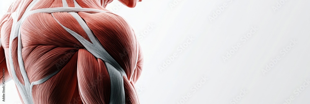 Aufkleber detailed anatomical illustration of the muscular system featuring visible muscle fibers and structur