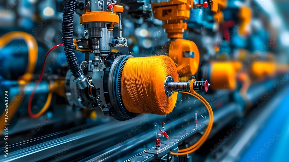 Aufkleber Automated fabric machine operating in a modern clothing manufacturing facility showcasing the precision efficiency and scale of textile production processes