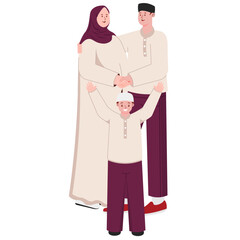 Happy Family Together Illustration