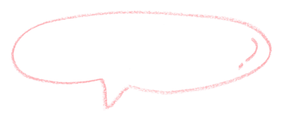 Separate pink speech bubbles on transparent background