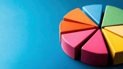 Obraz premium Colorful Pie Chart Segments Representing Data and Statistics