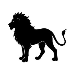 A lion silhouette on white background