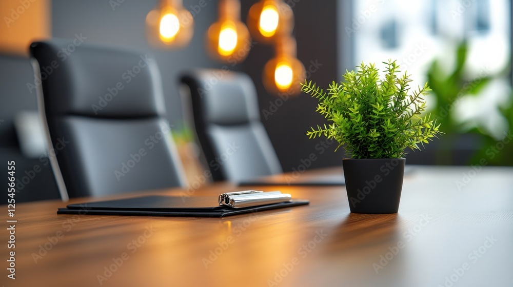 Poster sophisticated and modern executive boardroom setting with minimalist decor comfortable furniture and