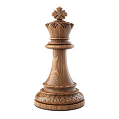 Wooden chess queen  illustration isolated on white. 