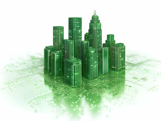 Green Cityscape 3D Illustration