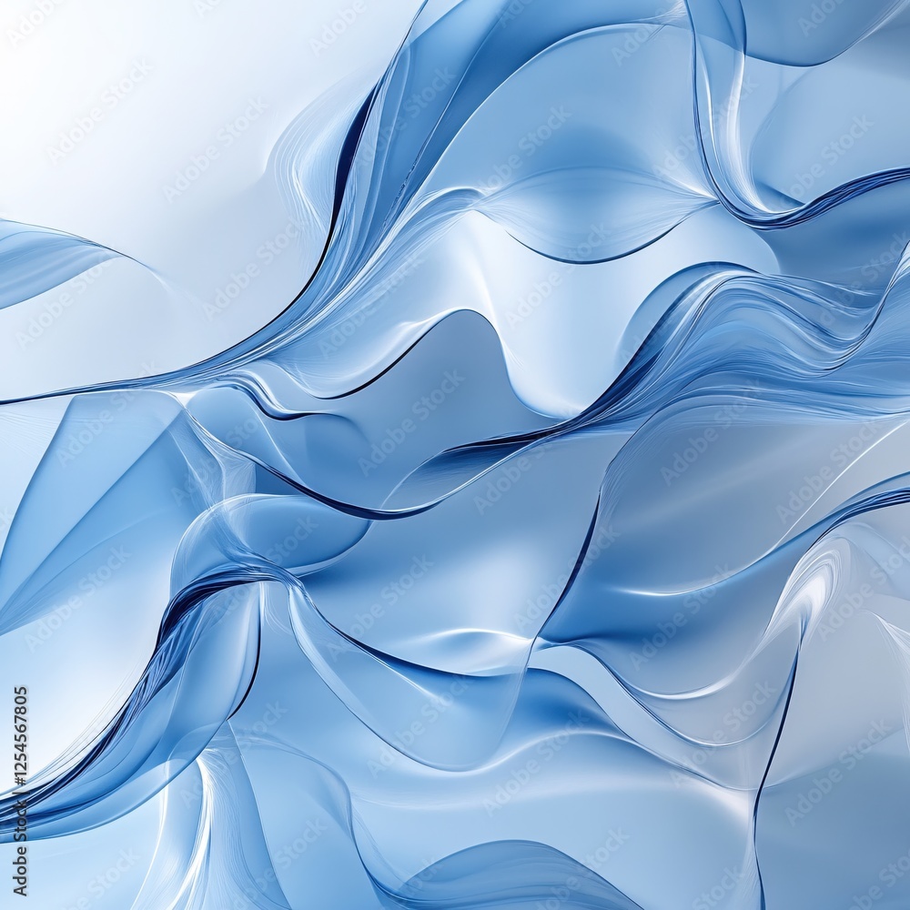Poster abstract blue wave design with smooth flowing lines and elegant curves creating a modern art