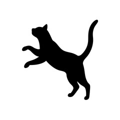 cat silhouette on white background
