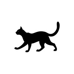 silhouette of a cat on white background