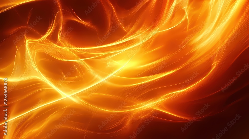 Leinwandbilder abstract fiery background with glowing orange light trails creating a dynamic and energetic design