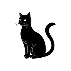 cat silhouette on white background