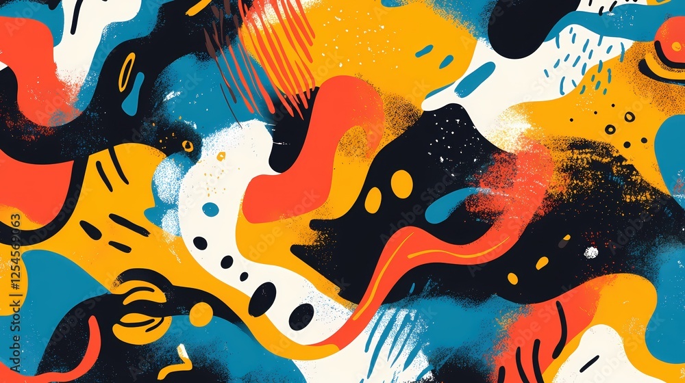 Poster Vivid abstract art with bold colors and dynamic shapes creating a modern artistic expression
