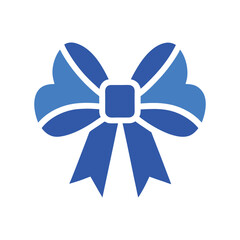 Blue ribbon bow for gift box decoration elegant vector illustration