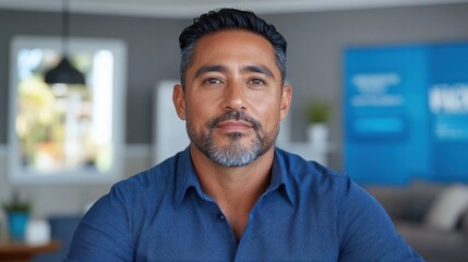 Obraz premium Stylish and Professional Corporate Executive Sitting in Formal Attire with a Confident and Thoughtful Expression