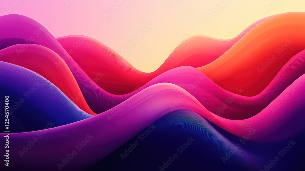 Poster abstract gradient waves in vibrant colors a modern and artistic background design concept
