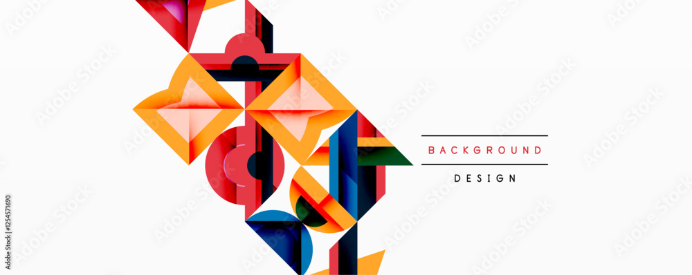 Leinwandbilder minimal geometric abstract background. circle square and triangle design