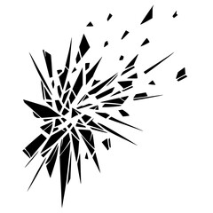 Silhouette of broken glass