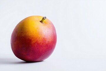 Close Up of a Ripe Mango Fruit Displaying Vibrant Shades of Red Yellow and Orange Colors