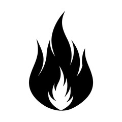 fire flame silhouette on white background