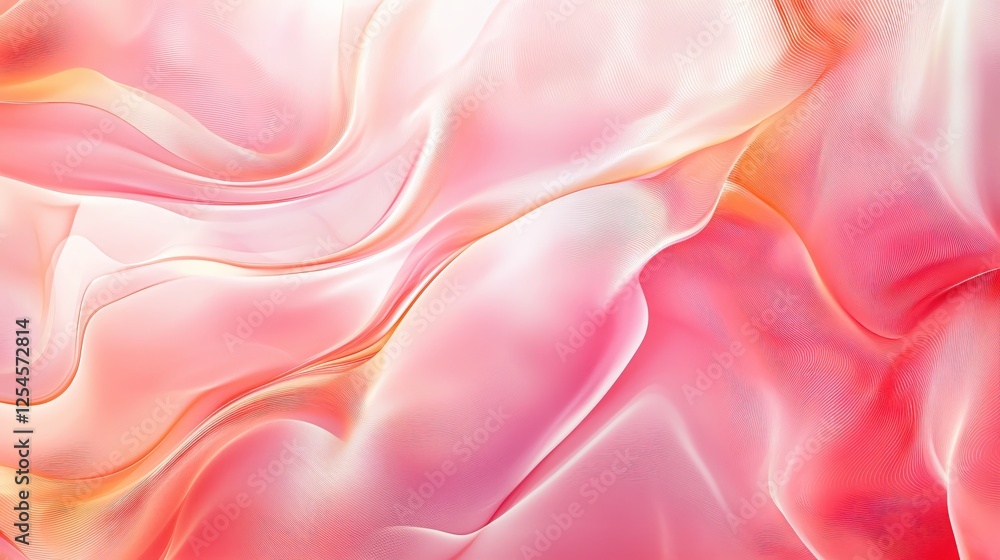 Leinwandbilder abstract waves of flowing fabric in shades of pink and peach creating a soft dreamy texture