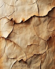 Naklejka premium Vintage aged paper background with a warm beige tone and slightly torn edges, creating an antique and rustic feel