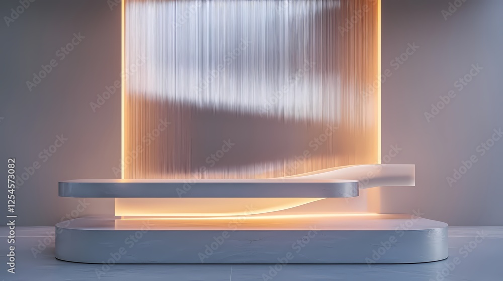 Aufkleber modern abstract podium with soft lighting for product display and minimalist presentation