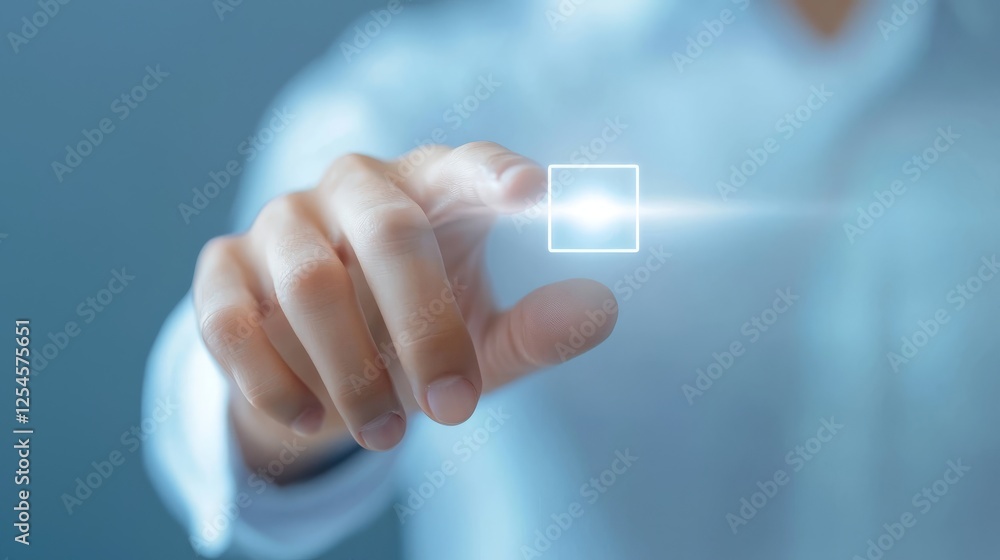 Aufkleber man activating control interface, a touch of modern technological innovation in humanmachine interac