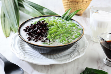 Malaysian Desserts Called Cendol. Cendol is Made From Crushed Ice Cubes and Red Bean
