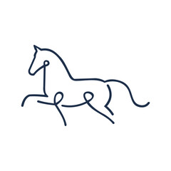 vector line art horse animal logo
