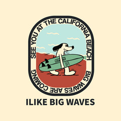 free vector californiaseaa Beach t-shirt design.