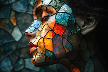 A Woman Transformed By Stained Glass Art