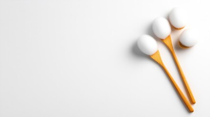 Bamboo Handled White Makeup Brushes Isolated on White. Generative AI