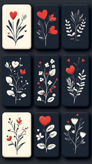 Heart-Shaped Flower Illustrations: Romantic Floral Designs