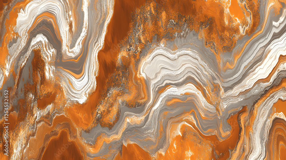 Poster orange and grey marble texture with glowing effect for background or design use