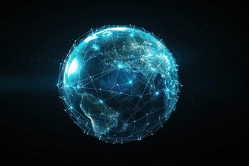 Obraz premium Futuristic glowing sphere planet.