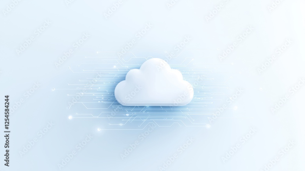 Poster cloud computing, data storage, network solutions and digital transformation in the modern tech world