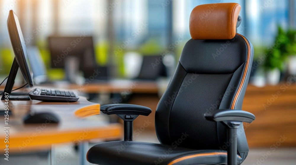 Poster sleek and sophisticated high tech executive office space with minimalist design elements and modern 