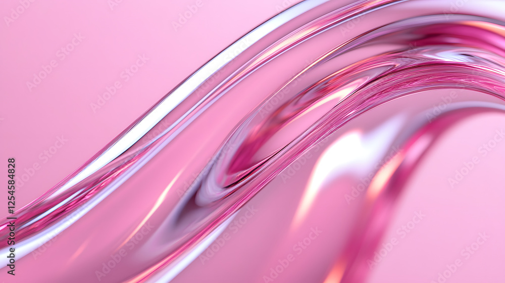 Aufkleber curved design with a pink background and glowing elements in an abstract composition