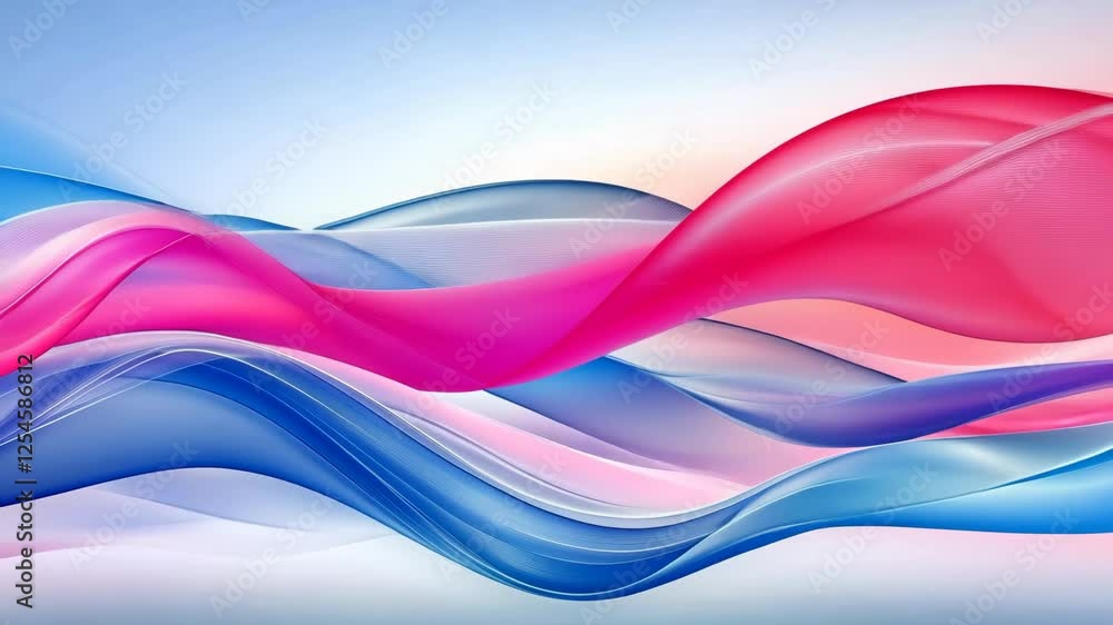 Poster colorful waves blend harmoniously in abstract design creating a serene and captivating visual experi