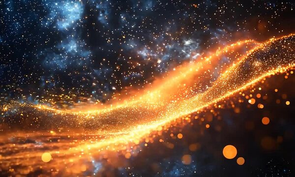 Glittering Cosmic Scatter  An Abstracted Visualization of Celestial Wonders in Motion