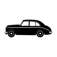 Classic American car vector illustration on white background.