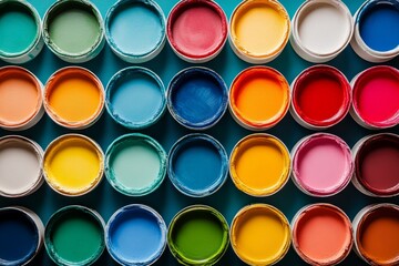 Colorful Paint Pots Assorted Colors Craft Supplies Artist Palette