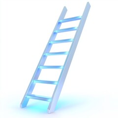 Illuminated Ladder with Neon Lights in a Minimalist Style Ideal for Modern Interior Decor and Unique Architecture Concepts