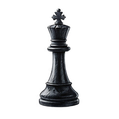 Fototapeta premium Black chess king vector illustration isolated on white. The high quality chess king on white 