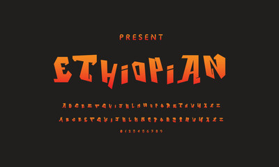 Alphabet in street graffiti style, hand drawn. vector graffiti alphabet on isolated black background.