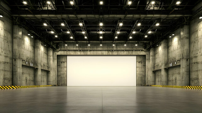 Industrial Hangar 3D Background